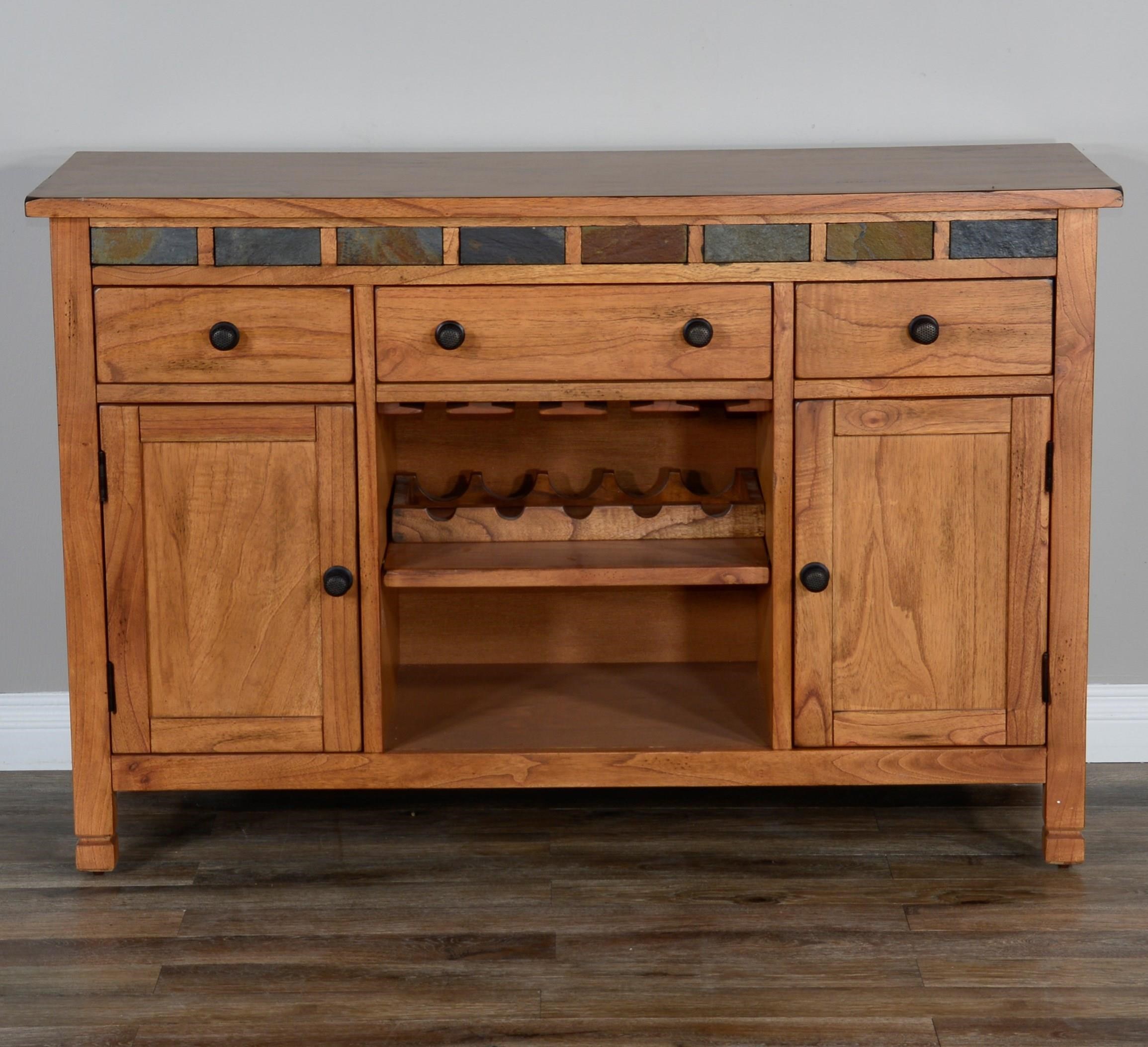 Sunny Designs Sedona 2 Buffet with Slate Tile & Wine Storage Conlin's